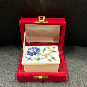 Marble Jewelry Box with Stone Inlay